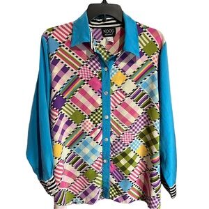 Vtg Koos of Course Colorful Silk Blouse